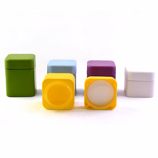 Frasco de vidro preto quadrado personalizado, recipiente de embalagem, tampa resistente a crianças, 2 onças, 3 onças, 4 onças, 5 onças, frasco Qube com tampa resistente a crianças