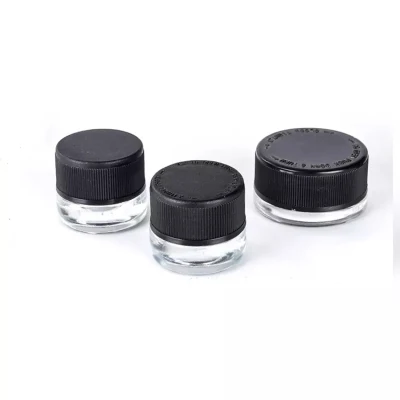 Venda quente 5ml 7ml 9ml Frasco de armazenamento de concentrado de vidro com tampa à prova de crianças para óleo de cera de creme para os olhos